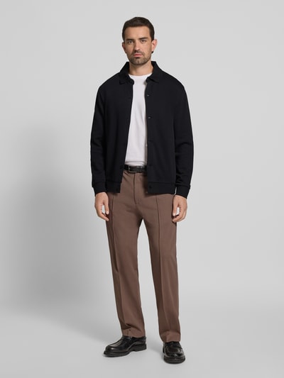 Lindbergh Sweatjack met kentkraag Zwart - 1