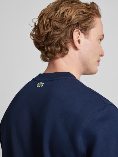 Lacoste Classic Fit Sweatshirt mit Logo-Print Modell 'HERITAGE' Dunkelblau 3