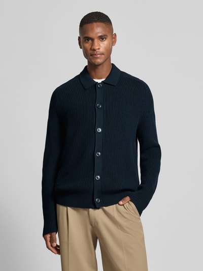 OLYMP Level Five Strickjacke mit Knopfleiste Marine 4