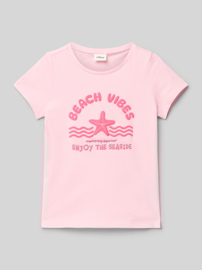 s.Oliver RED LABEL Regular Fit T-Shirt aus reiner Baumwolle Rosa 1