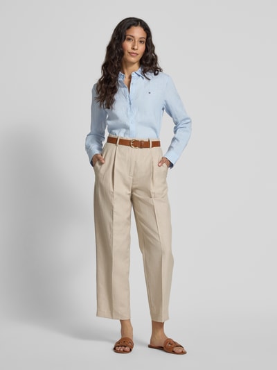 Tommy Hilfiger Regular Fit Hemdbluse aus reinem Leinen Hellblau 1