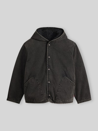 Levi's® Loose Fit Jacke aus Denim mit Kapuze und Innenfutter Black 2