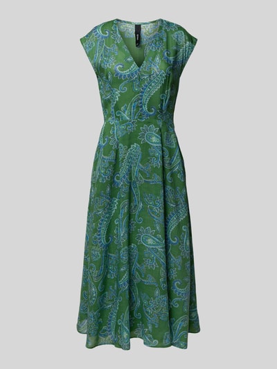 Mango Midikleid aus Viskose mit V-Ausschnitt Modell 'MAMBA' Grass 2