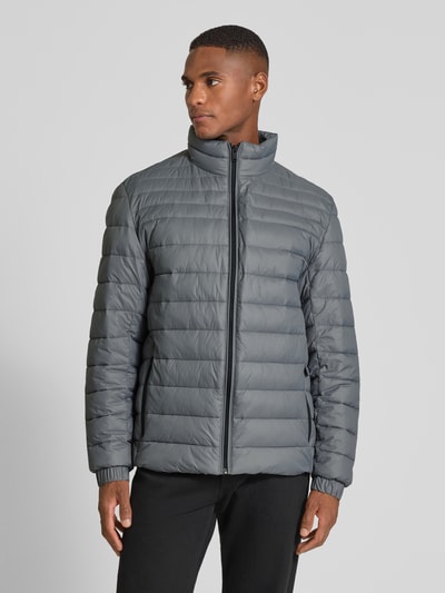 BOSS Orange Slim fit gewatteerd jack met opstaande kraag, model 'ODEN2' Antraciet - 4