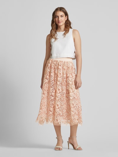 Jake*s Collection Midirok met kanten bekleding Rosé - 1