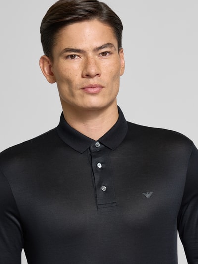 Emporio Armani Slim Fit Poloshirt mit Knopfleiste Marine 3