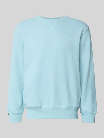 Produktfoto, Sweatshirt mit Rundhalsausschnitt und Label-Stitching von Superdry in hellblau, Baumwoll-Mix, Regular Fit, glatte Textur