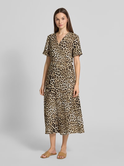 Jake*s Casual A-Linien Wickelkleid aus Viskose-Mix Sand 4