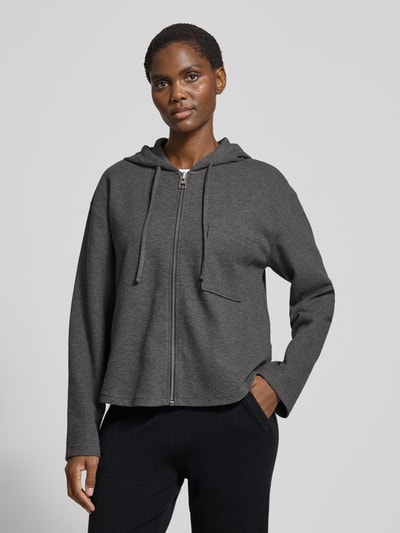 Marc O'Polo Oversized Sweatjacke aus Baumwoll-Mix Dunkelgrau Melange 4