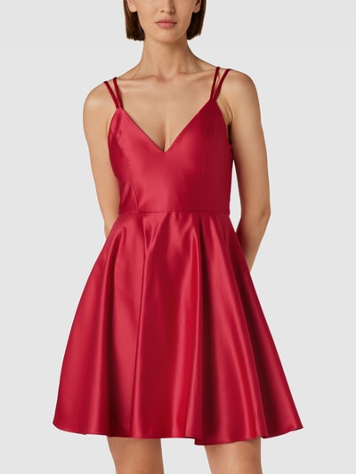 Jake*s Cocktail Cocktailkleid mit V-Ausschnitt Dunkelrot Melange 4