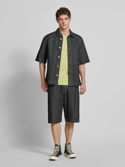 Calvin Klein Jeans T-shirt met geribde ronde hals Mintgroen - 1