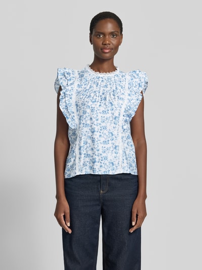 VERO MODA Regular Fit T-Shirt aus Viskose-Mix Modell 'BLISS' Hellblau 4