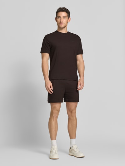 Lacoste Szorty dresowe w kroju regular fit z czystej bawełny Czekoladowy 1