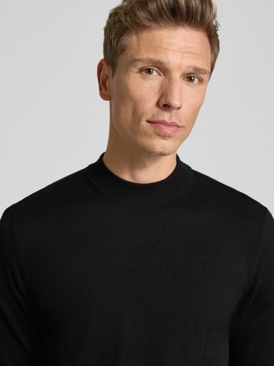 JOOP! Collection Gebreide pullover van zuivere wol, model 'Davide' Zwart - 3
