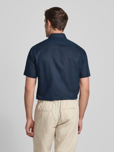 Jake*s Slim Fit Leinenhemd mit Knopfleiste Marine 5