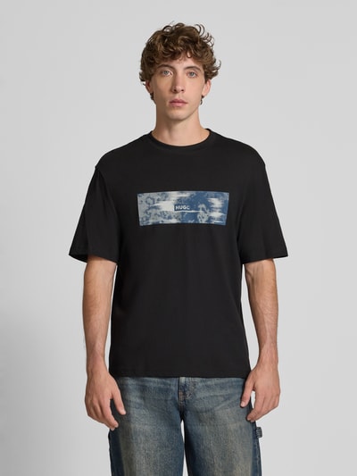 Hugo Blue Relaxed Fit T-Shirt aus reiner Baumwolle Modell 'NAPOLUX' Black 4