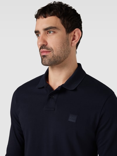 BOSS Orange Poloshirt met labeldetail Marineblauw - 3