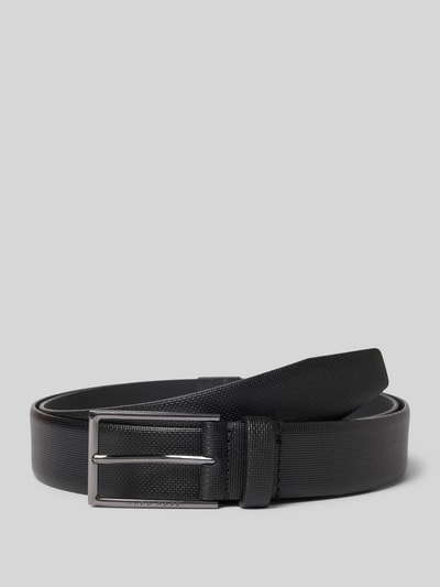 BOSS Ledergürtel mit Strukturmuster Modell 'CAMELLO' Black 1