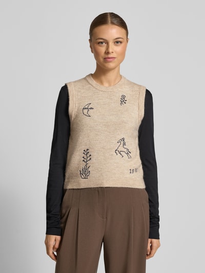 Scotch & Soda Regular Fit Pullunder mit Alpaka-Anteil Beige 4