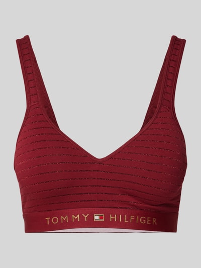 TOMMY HILFIGER Bralette mit Logo-Stitching Dunkelrot 1