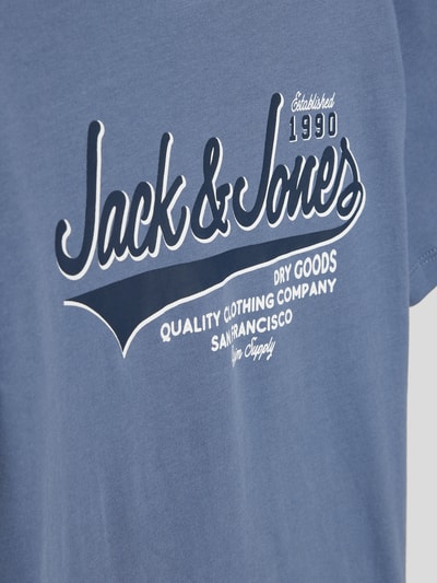 JACK & JONES T-Shirt mit Label-Design Rauchblau 2