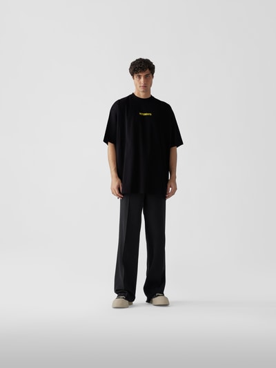 VETEMENTS Oversized T-Shirt mit Label-Print Black 1