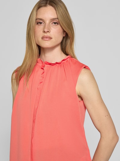 Marc Cain Blousetop met opstaande kraag en kapmouwen Koraal - 3