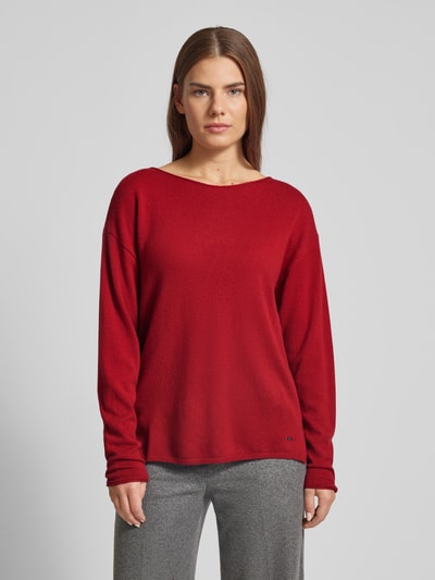 Brax Gebreide pullover met boothals, model 'LIZ' Rood - 4