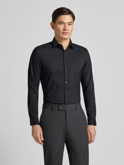 Jake*s Super Slim Fit Business-Hemd mit Kentkragen Black 4
