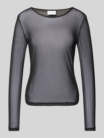 Vila Longsleeve in semitransparentem Design Modell 'NORA' Black 1