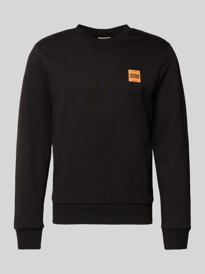 Jack & Jones Sweatshirt met labelprint, model 'BRANDY' Zwart - 2