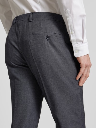 Strellson Slim fit pantalon met persplooien, model 'Kynd' Donkerblauw - 3