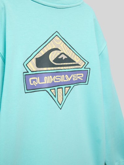 Quiksilver Sweatshirt mit Label-Print und Rundhalsausschnitt Tuerkis 2