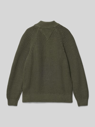 Tommy Hilfiger Teens Regular Fit Strickjacke aus Baumwoll-Mix Oliv 3