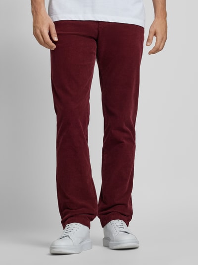 Tommy Hilfiger Regular fit corduroy broek met riemlussen, model 'DENTON' Bordeaux - 4