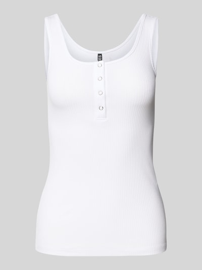 Pieces Top o kroju slim fit z mieszanki bawełny model ‘KITTE’ Biały 2