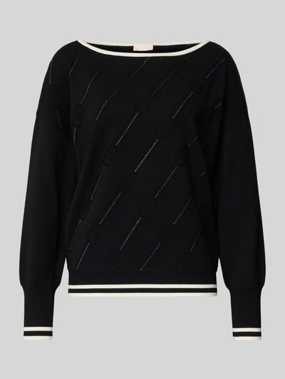 LIU JO SPORT Strickpullover mit Strasssteinbesatz Black 2