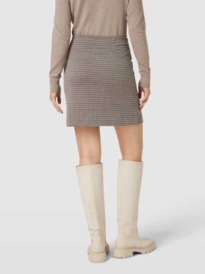 ICHI Spódnica mini ze wzorem w kratę model ‘Kate’ Beżowy 5