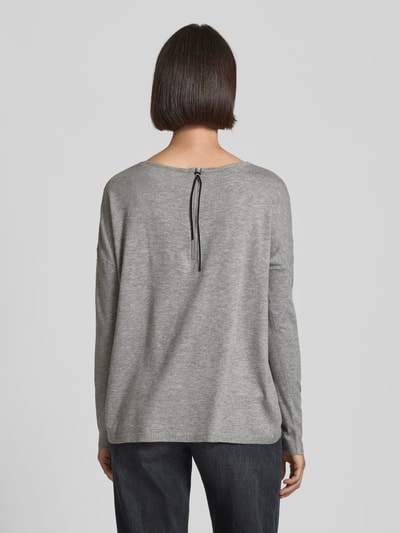 Vero Moda Comfort Fit Strickpullover aus Viskose-Mix Modell 'BREEZE AURA' Mittelgrau Melange 5