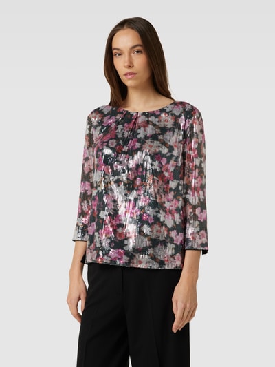 Christian Berg Woman Blouse met all-over bloemenprint Zwart - 4