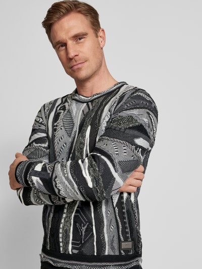 CARLO COLUCCI Strickpullover mit Rundhalsausschnitt Anthrazit 3