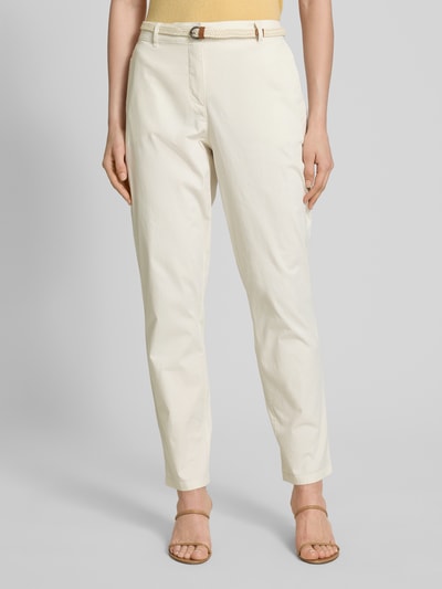 Christian Berg Woman Casual fit chino met riem Offwhite - 4