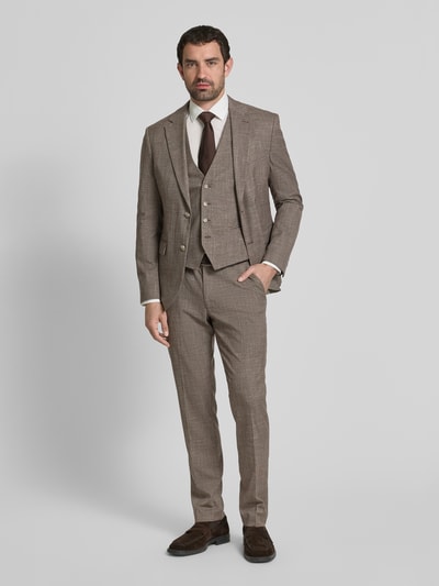 MCNEAL Regular fit pantalon met persplooien Middenbruin - 1