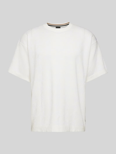 BOSS T-shirt met geribde ronde hals, model 'Darimo' Wit - 2