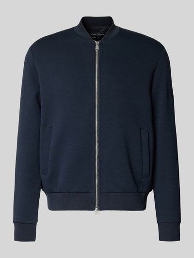 Produktfoto, Regular Fit Bomberjacke aus Baumwoll-Mix von Marc O'Polo, Optik: Unifarben, College-Kragen, Reißverschluss, Label-Patch, langarm, gerippter Rumpfabschluss, seitliche Eingrifftaschen, Material: Baumwoll-Mix