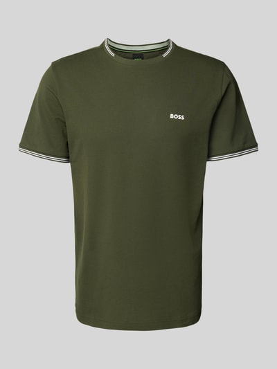 BOSS Green T-Shirt mit Label-Print Modell 'Taul' Dunkelgruen 2