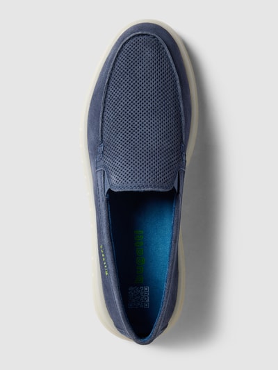 BUGATTI MAN Leren loafers met labeldetail, model 'Fiero' Marineblauw - 4