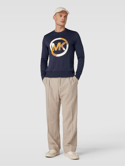 Michael Kors Sweatshirt mit Label-Detail Modell 'VICTORY' Dunkelblau 1