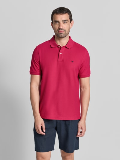 Fynch-Hatton Regular Fit Poloshirt mit Label-Stitching Aubergine 4
