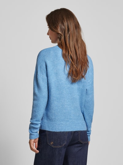 ICHI Gebreide pullover met opstaande kraag, model 'Kamara' Oceaanblauw - 5